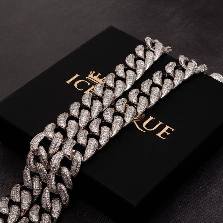 22mm Baguette Cuban Chain - ICECLIQUE JEWELRY