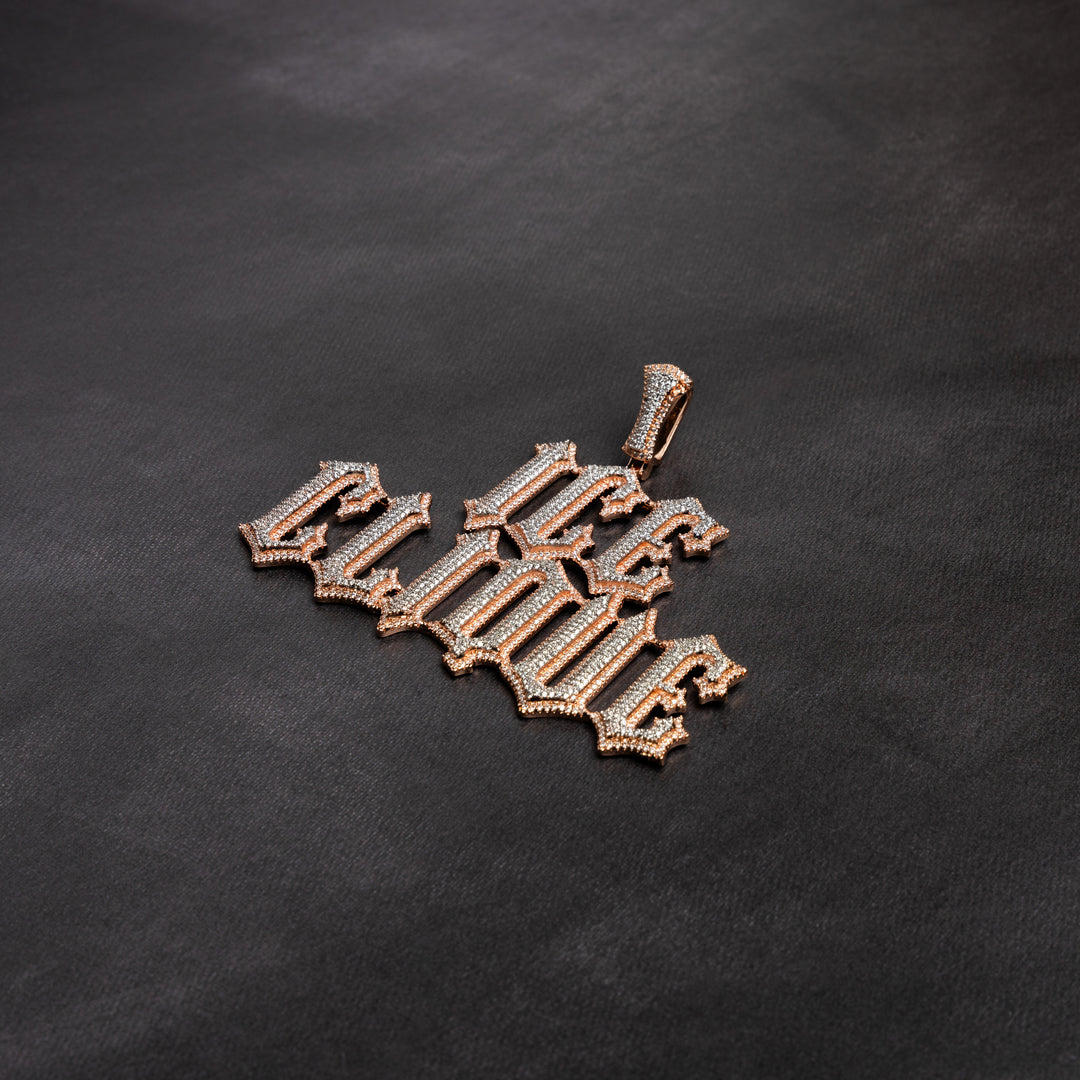 Custom Gothic Font Pendant - ICECLIQUE JEWELRY