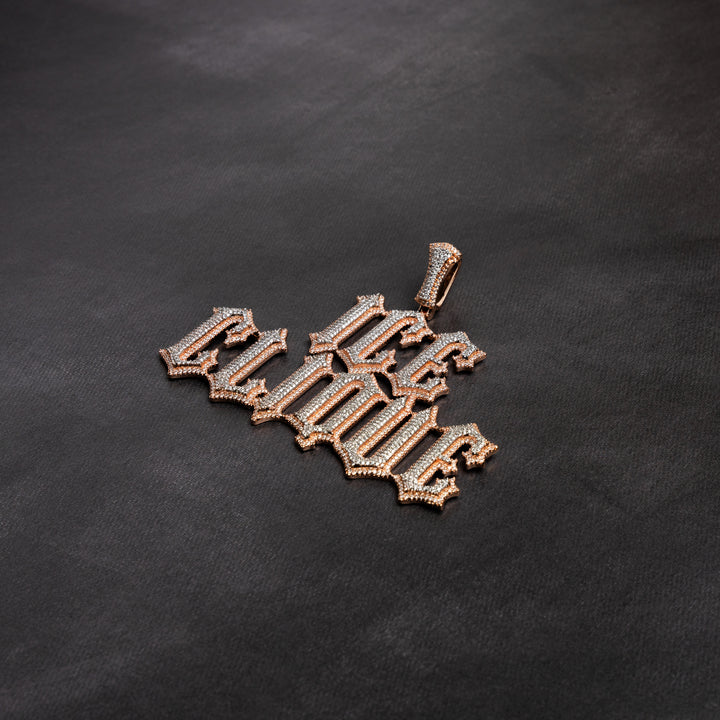 Custom Gothic Font Pendant - ICECLIQUE JEWELRY