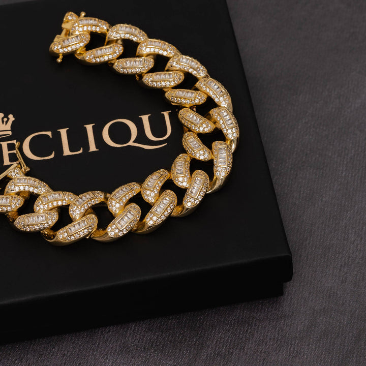 22mm Baguette Cuban Bracelet - ICECLIQUE JEWELRY