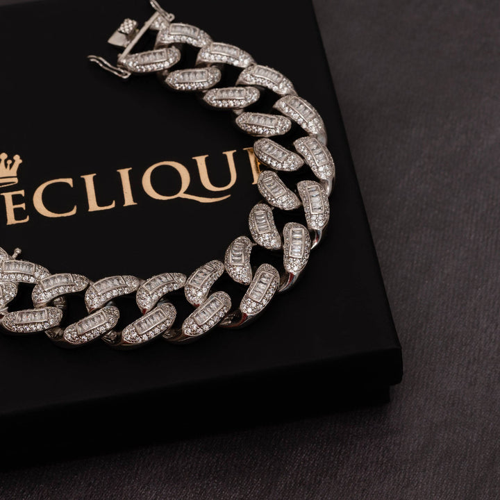 22mm Baguette Cuban Bracelet - ICECLIQUE JEWELRY