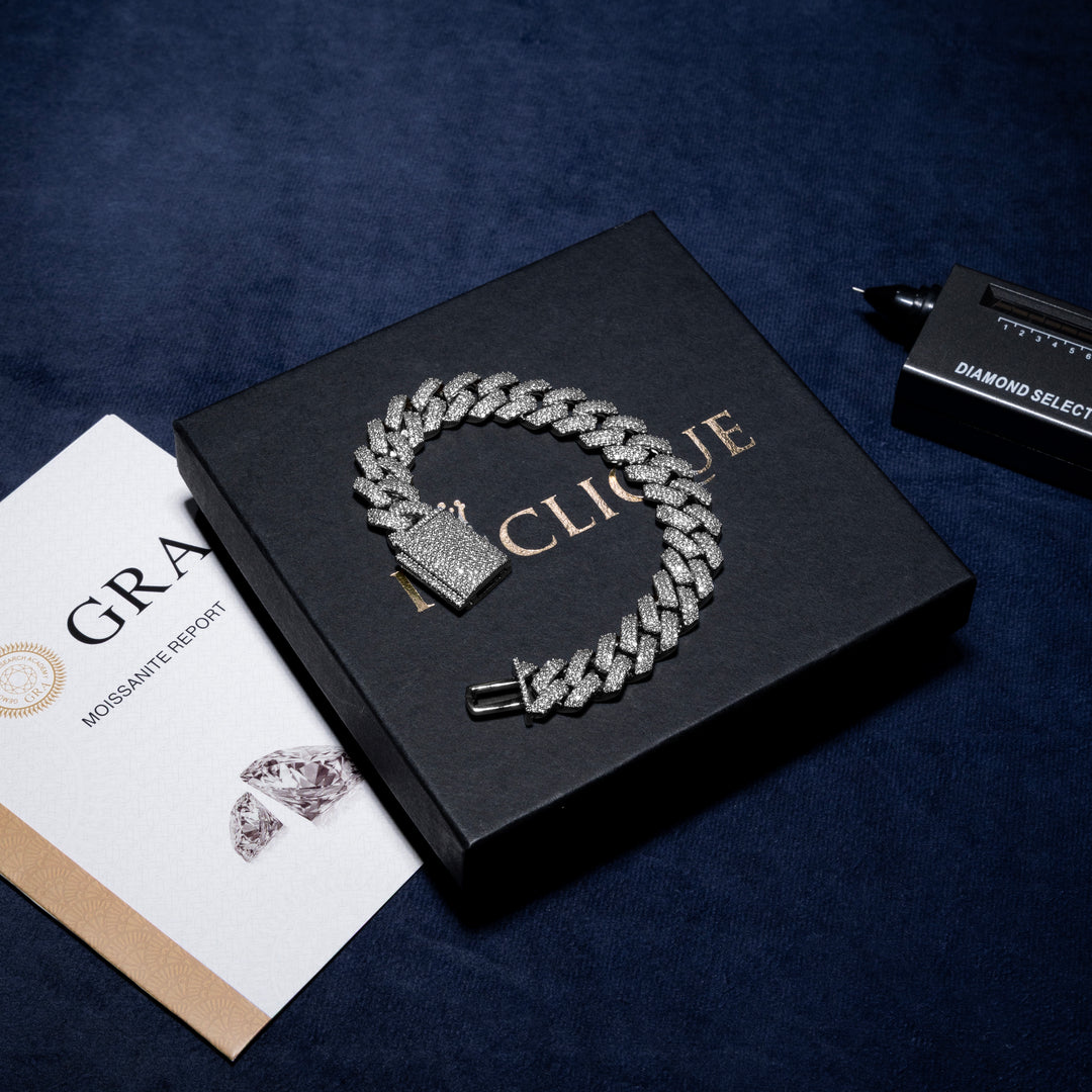 14MM Cuban Bracelet - Moissanite & S925 - ICECLIQUE JEWELRY