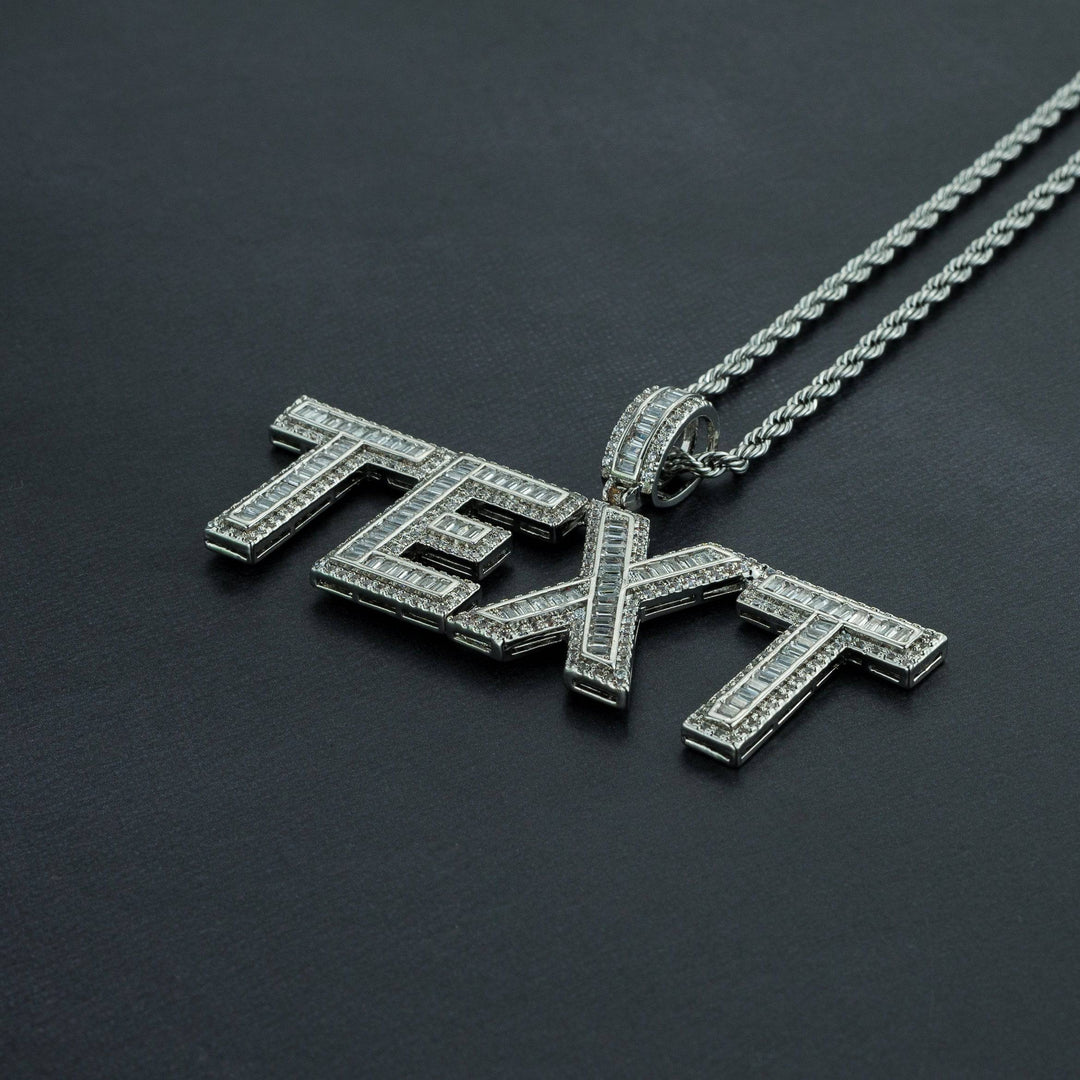 Custom Baguette Letter Pendant - ICECLIQUE JEWELRY