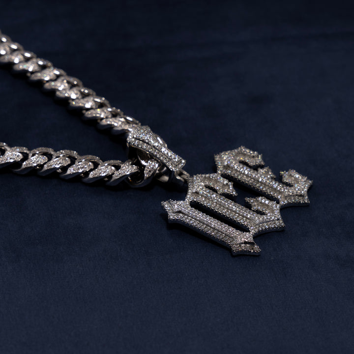 Custom Gothic Font Pendant - Moissanite & S925 - ICECLIQUE JEWELRY