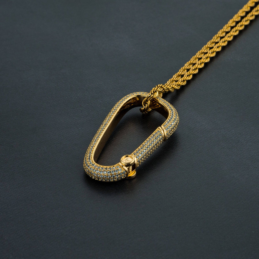 Iced Carabiner Pendant - ICECLIQUE JEWELRY