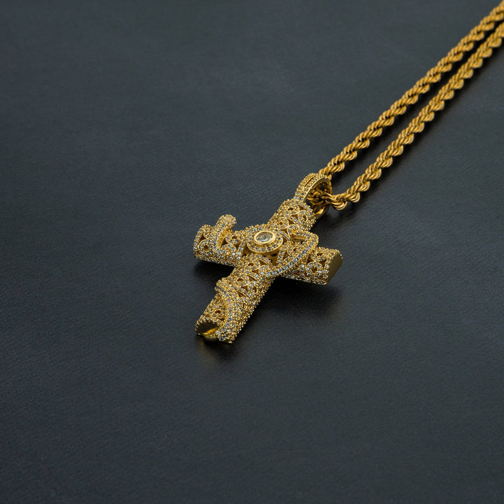 Snake Cross Pendant - ICECLIQUE JEWELRY