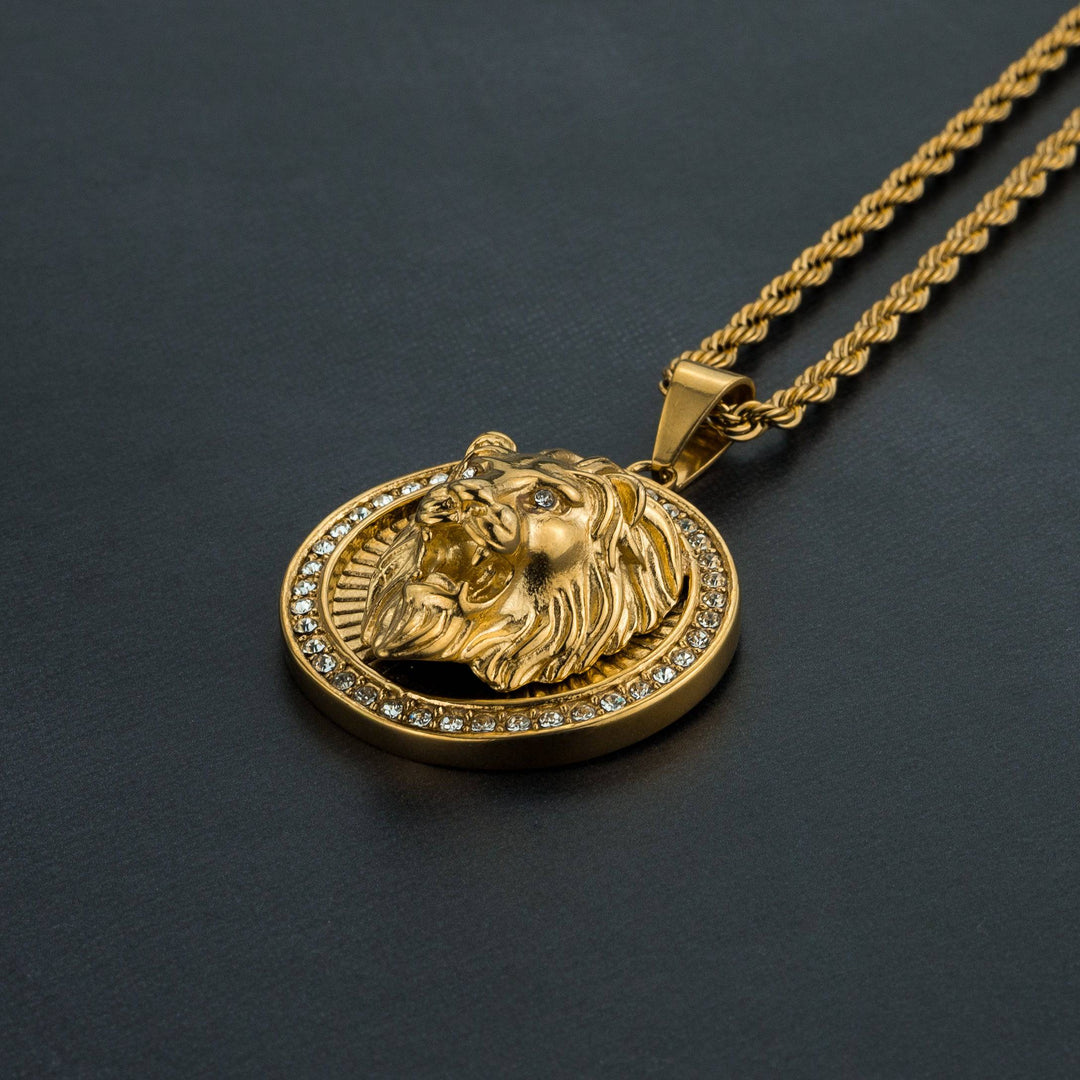 Lion Medallion Pendant - ICECLIQUE JEWELRY