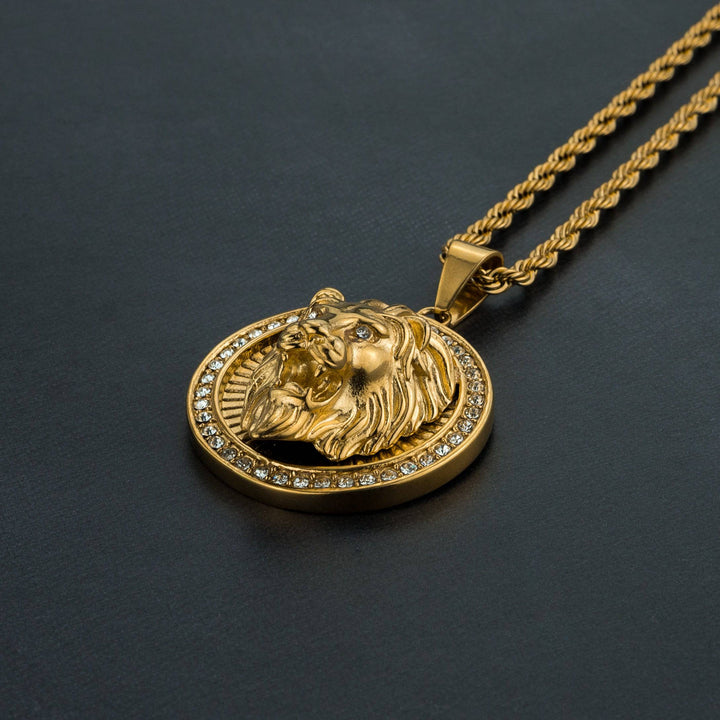 Lion Medallion Pendant - ICECLIQUE JEWELRY