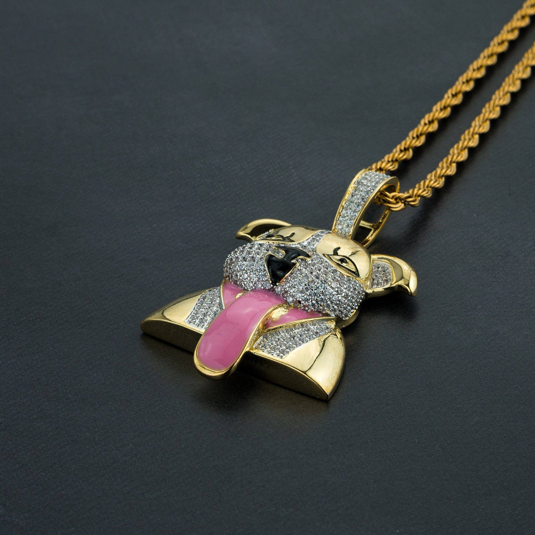 Iced Salivating Dog Pendant - ICECLIQUE JEWELRY