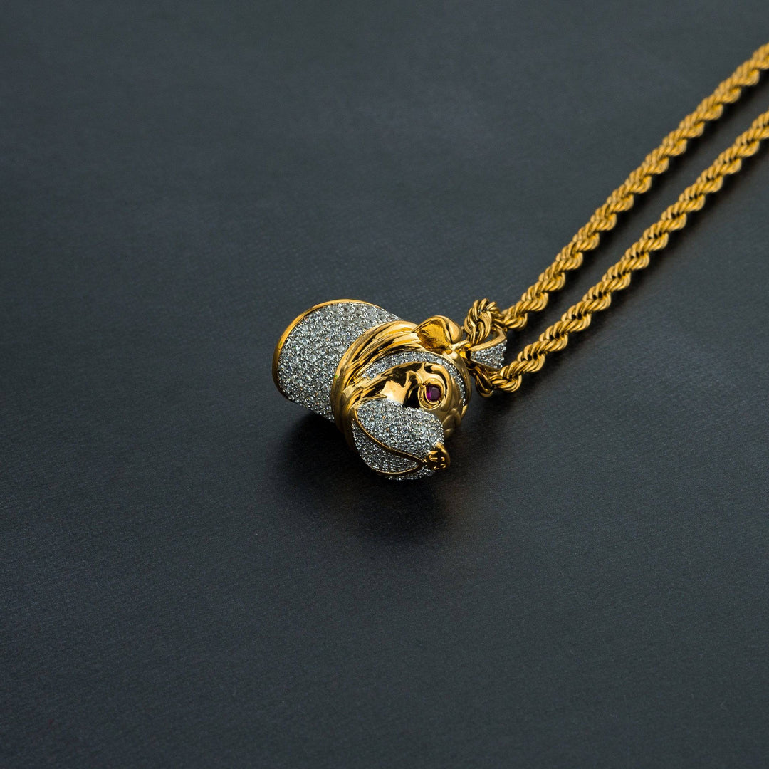 Gold Plated Pit Bull Pendant - ICECLIQUE JEWELRY
