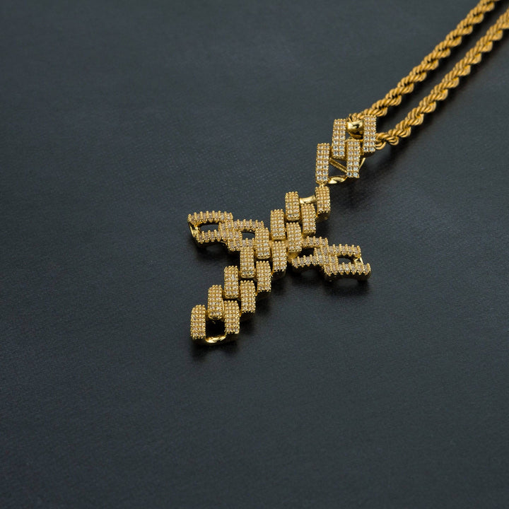 Prong Cross Pendant - ICECLIQUE JEWELRY