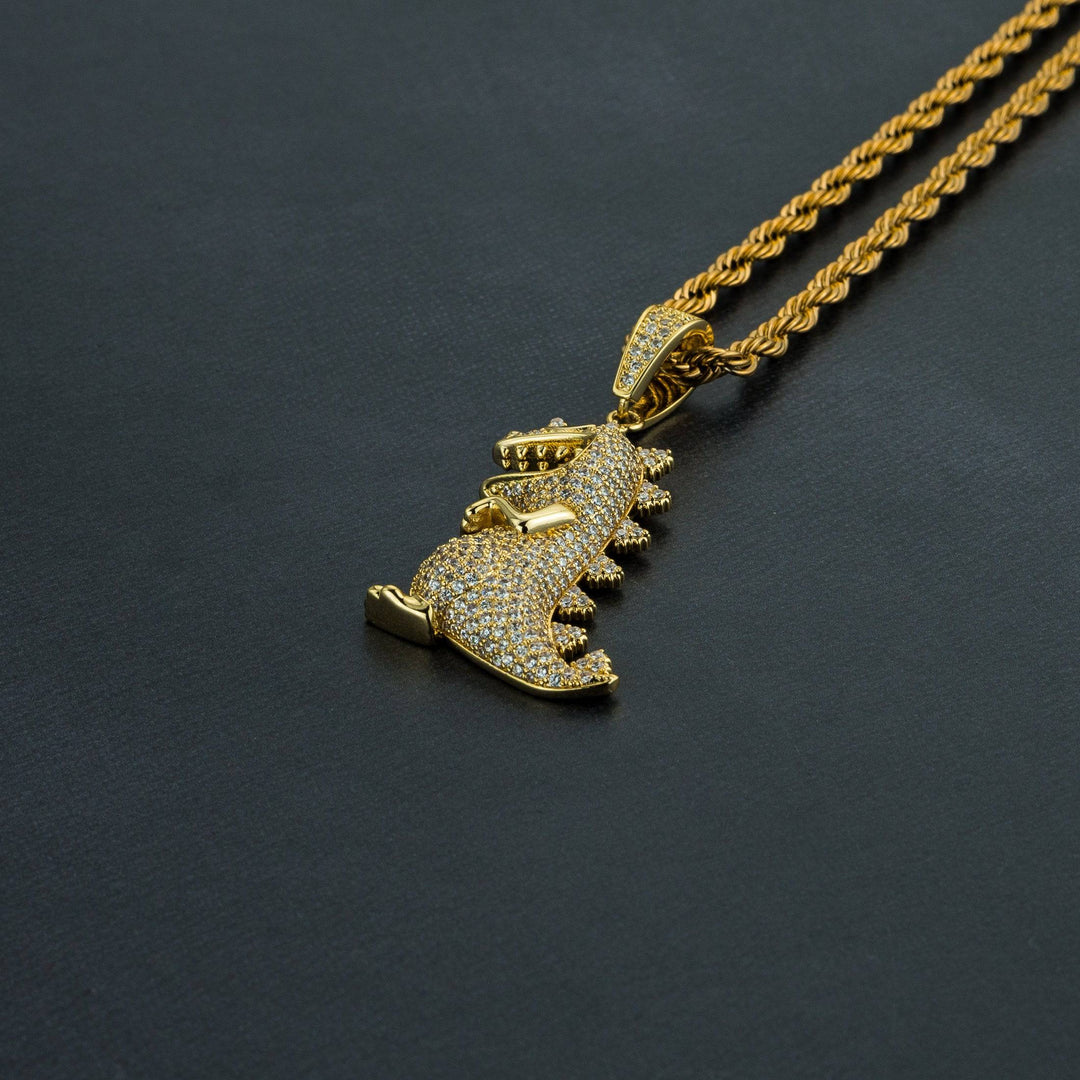 Iced Dinosaur Pendant - ICECLIQUE JEWELRY