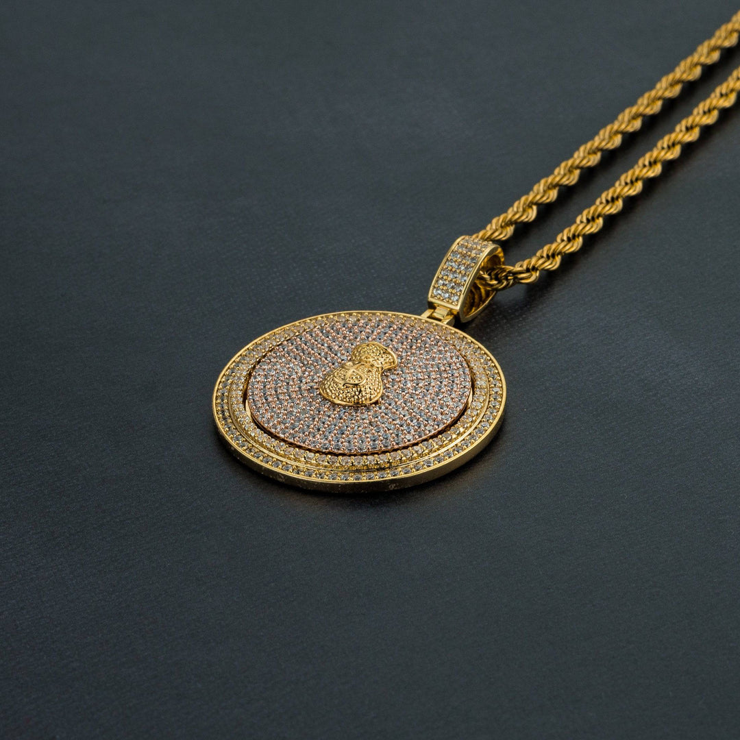 Spinning Money Bag Pendant - ICECLIQUE JEWELRY
