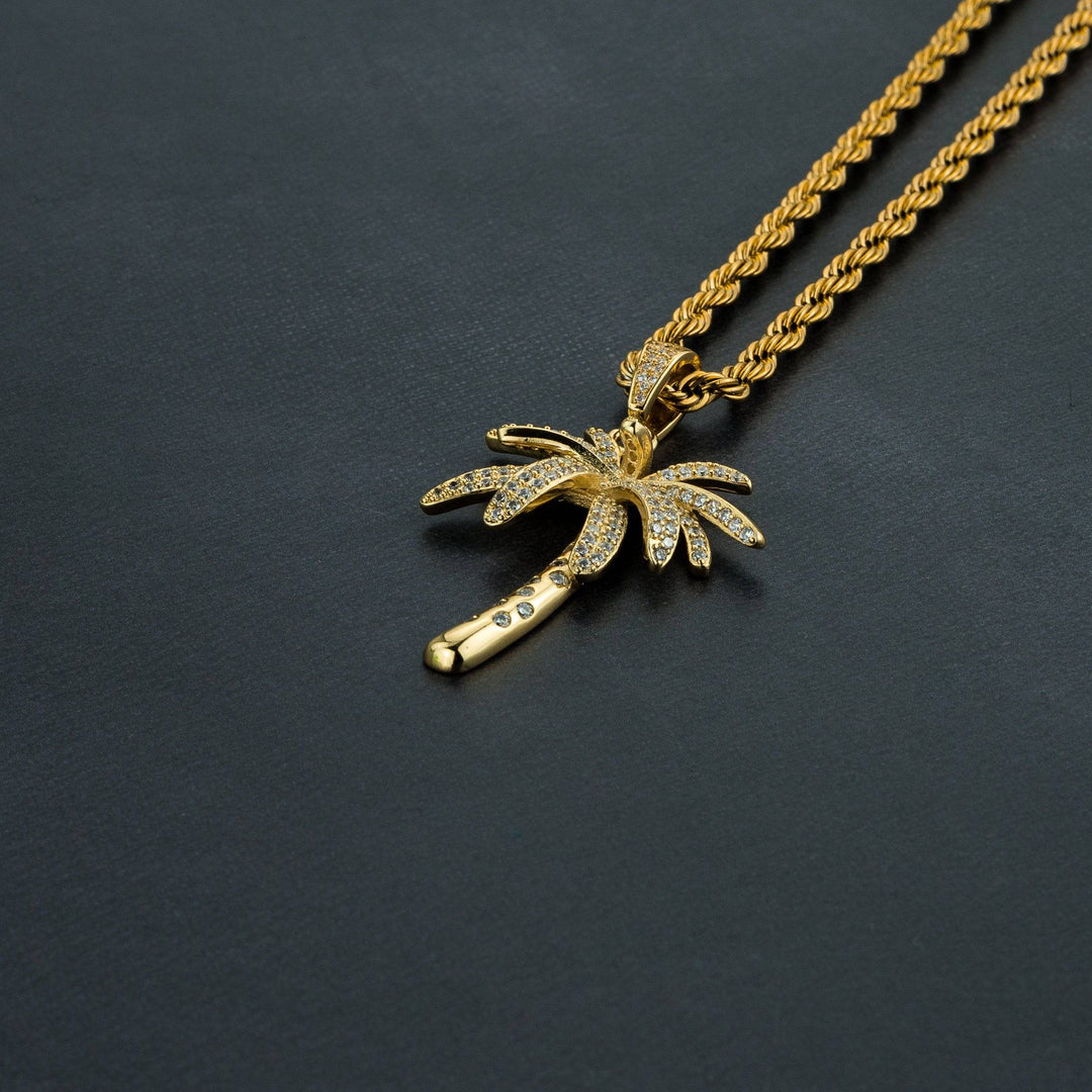 Iced Palm Tree Pendant - ICECLIQUE JEWELRY
