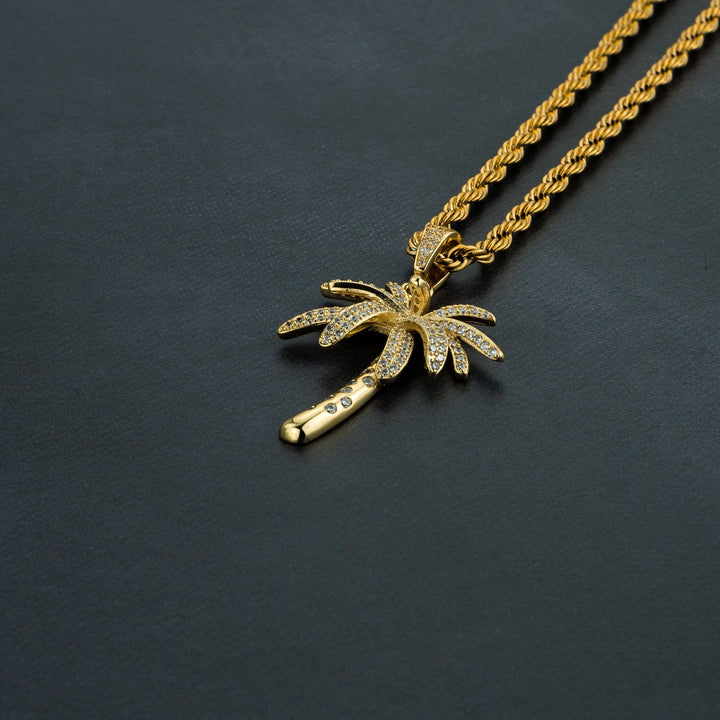 Iced Palm Tree Pendant - ICECLIQUE JEWELRY