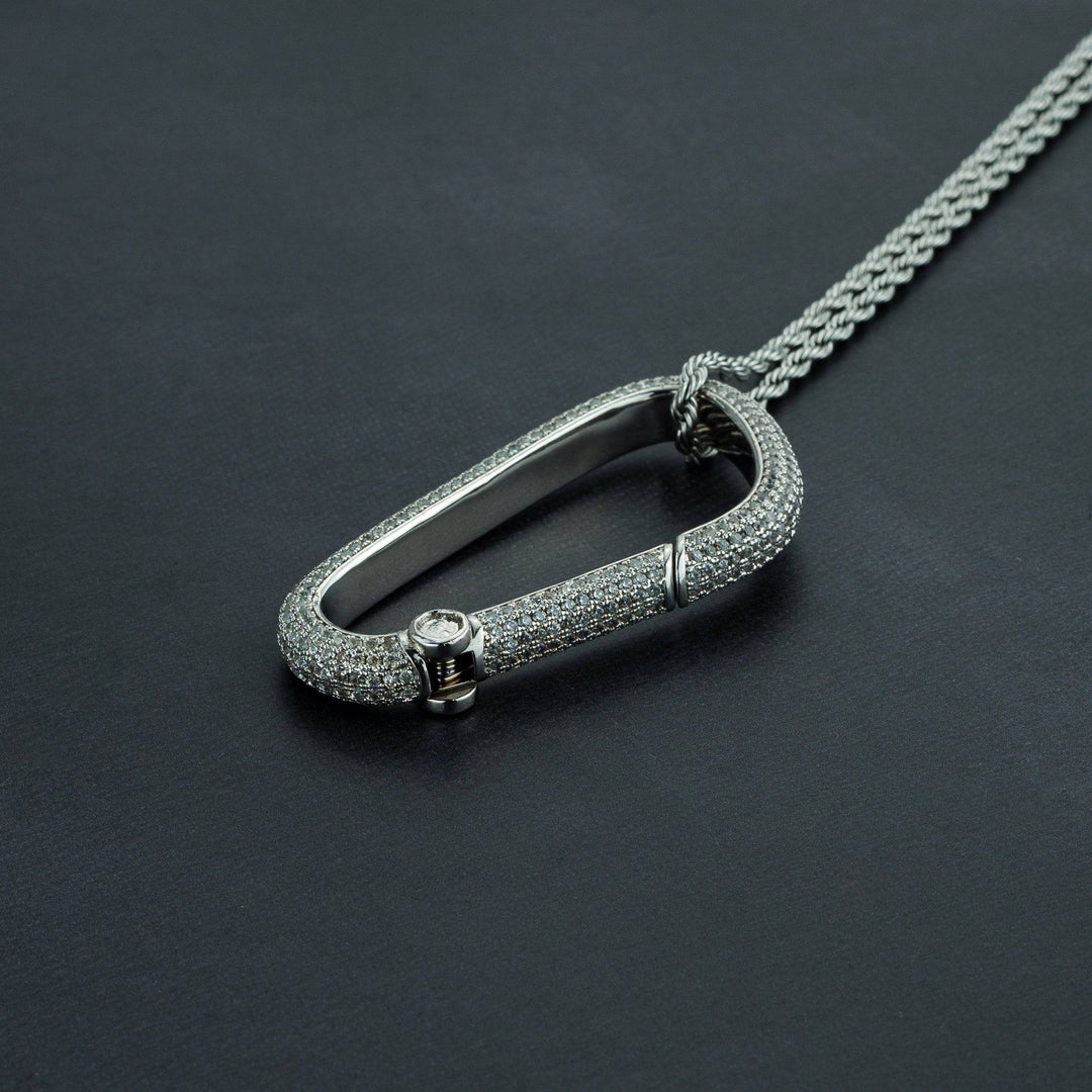 Iced Carabiner Pendant - ICECLIQUE JEWELRY