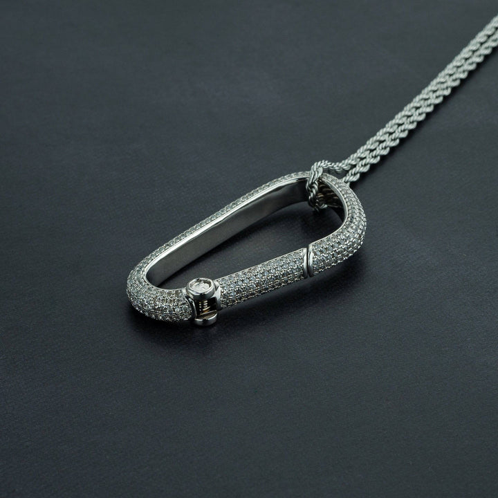 Iced Carabiner Pendant - ICECLIQUE JEWELRY