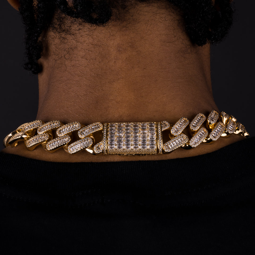 20mm Baguette Prong Chain - ICECLIQUE JEWELRY