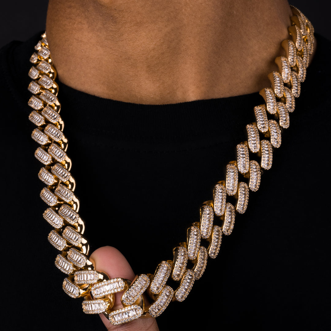 20mm Baguette Prong Chain - ICECLIQUE JEWELRY