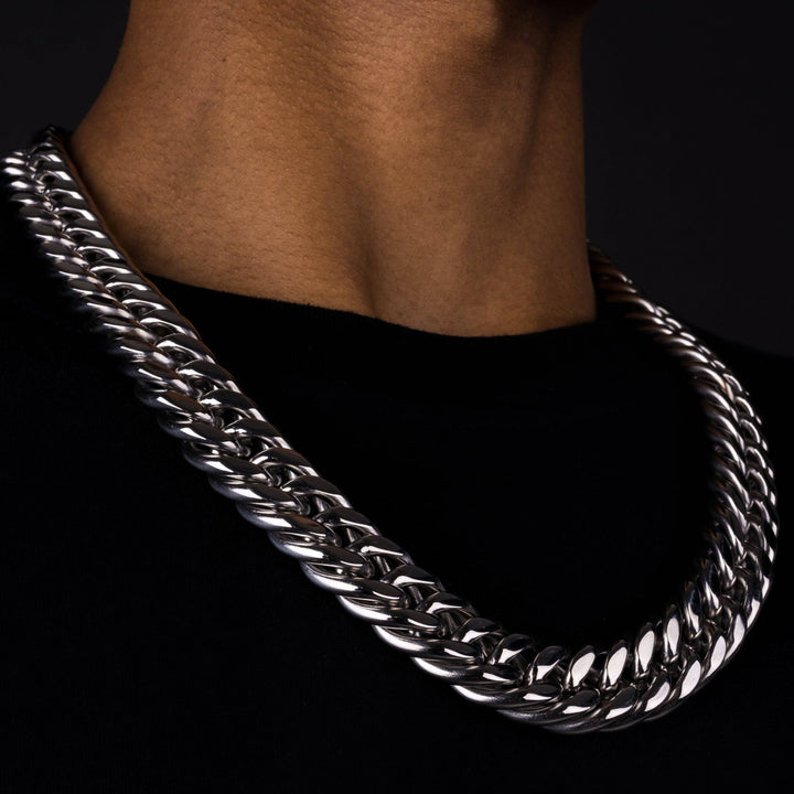 X Adjustable White Gold 22mm Cuban Chain - ICECLIQUE JEWELRY