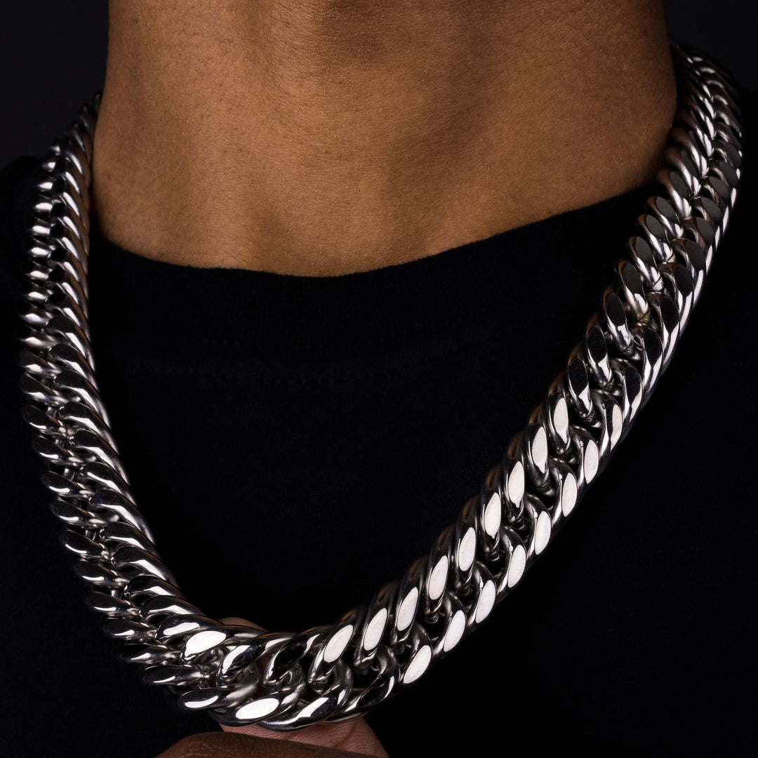 X Adjustable White Gold 22mm Cuban Chain - ICECLIQUE JEWELRY