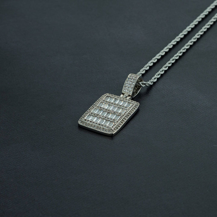 Baguette Dog Tag Pendant - ICECLIQUE JEWELRY