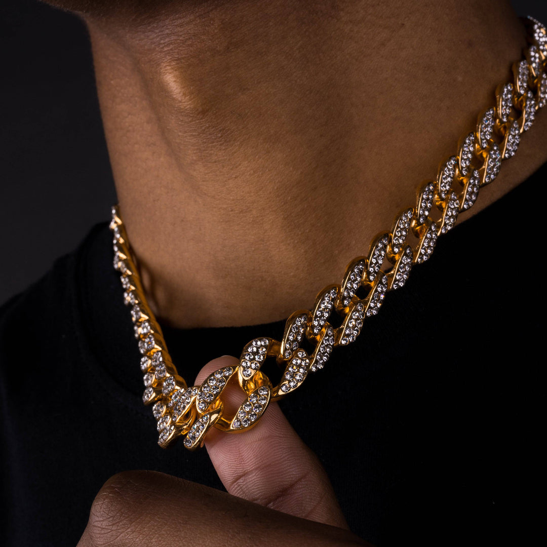 15mm Iced Cuban Chain - ICECLIQUE JEWELRY