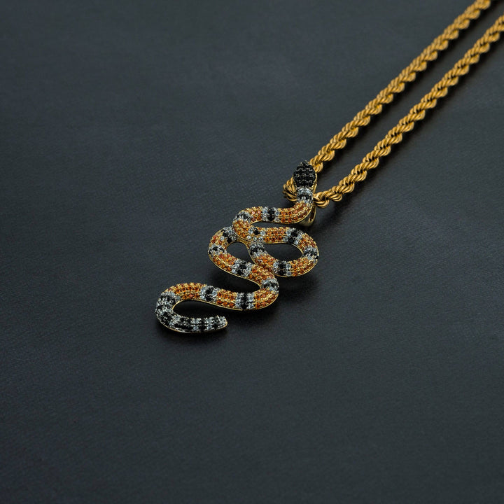 Iced Coral Snake Pendant - ICECLIQUE JEWELRY