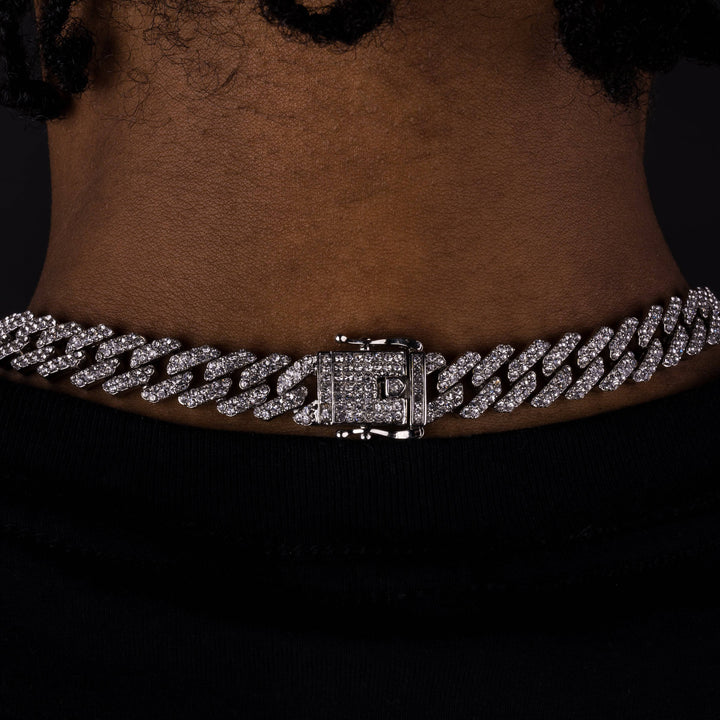 12mm Iced Prong Cuban Chain - ICECLIQUE JEWELRY