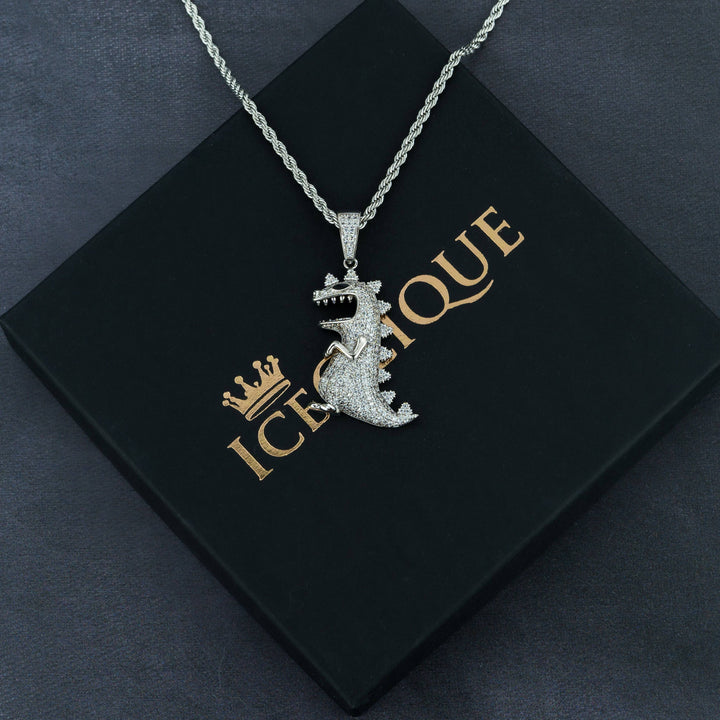 Iced Dinosaur Pendant - ICECLIQUE JEWELRY