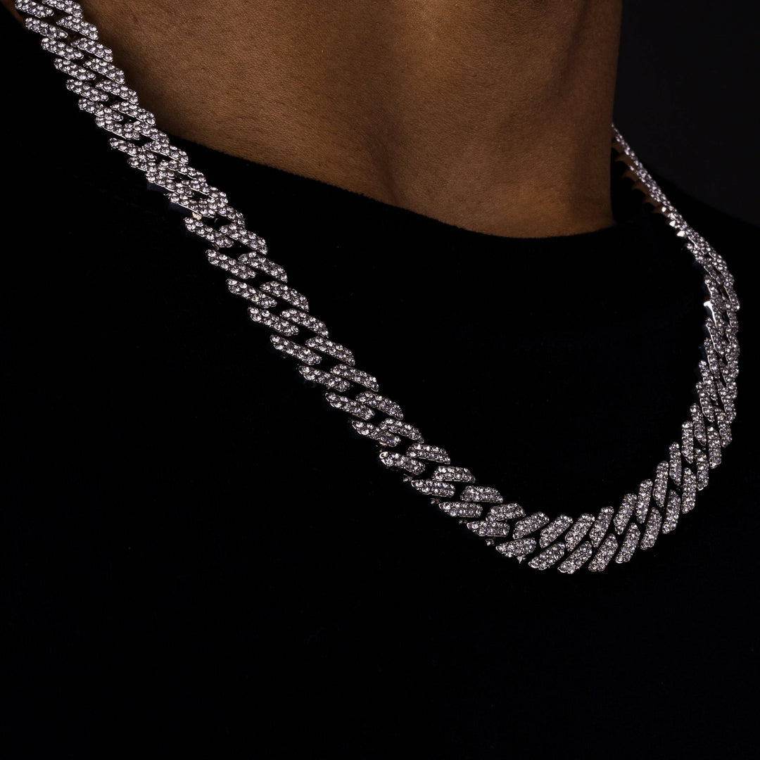 12mm Iced Prong Cuban Chain - ICECLIQUE JEWELRY