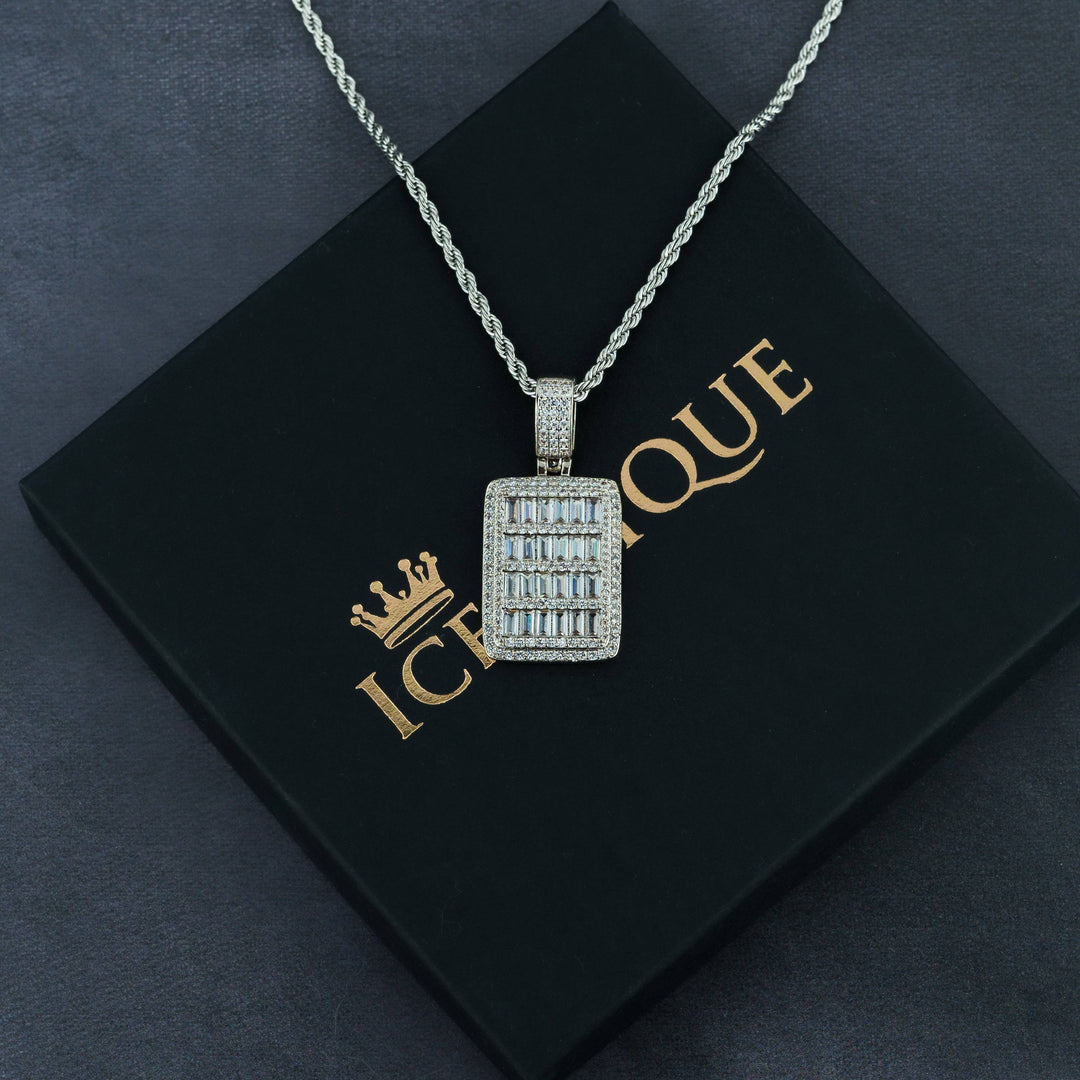 Baguette Dog Tag Pendant - ICECLIQUE JEWELRY