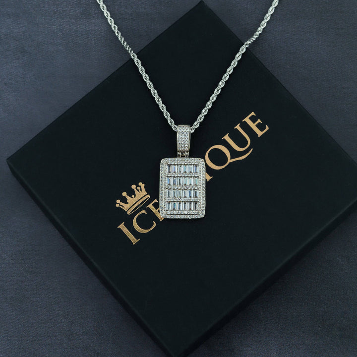 Baguette Dog Tag Pendant - ICECLIQUE JEWELRY