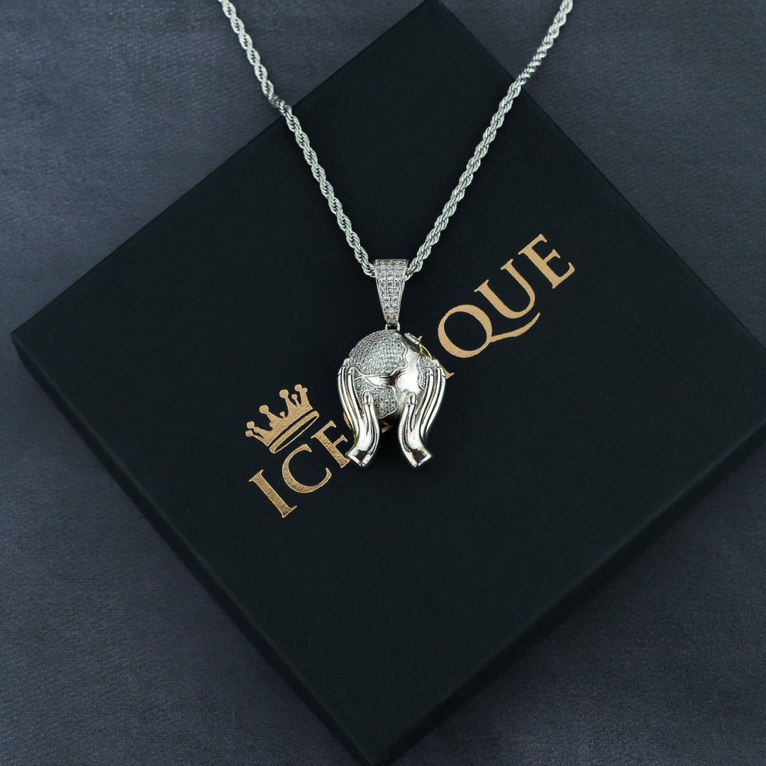 Iced Globe Pendant - ICECLIQUE JEWELRY
