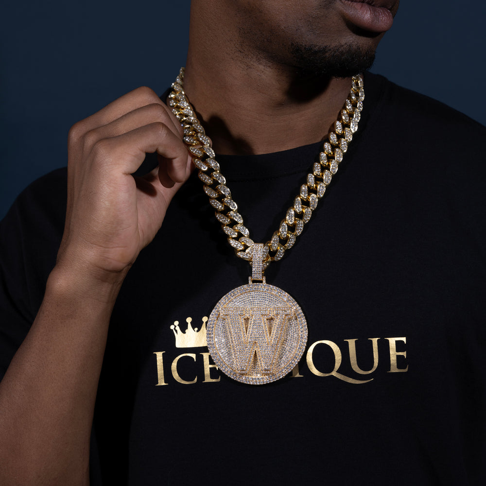 Custom Letter Layered Round Pendant - ICECLIQUE JEWELRY