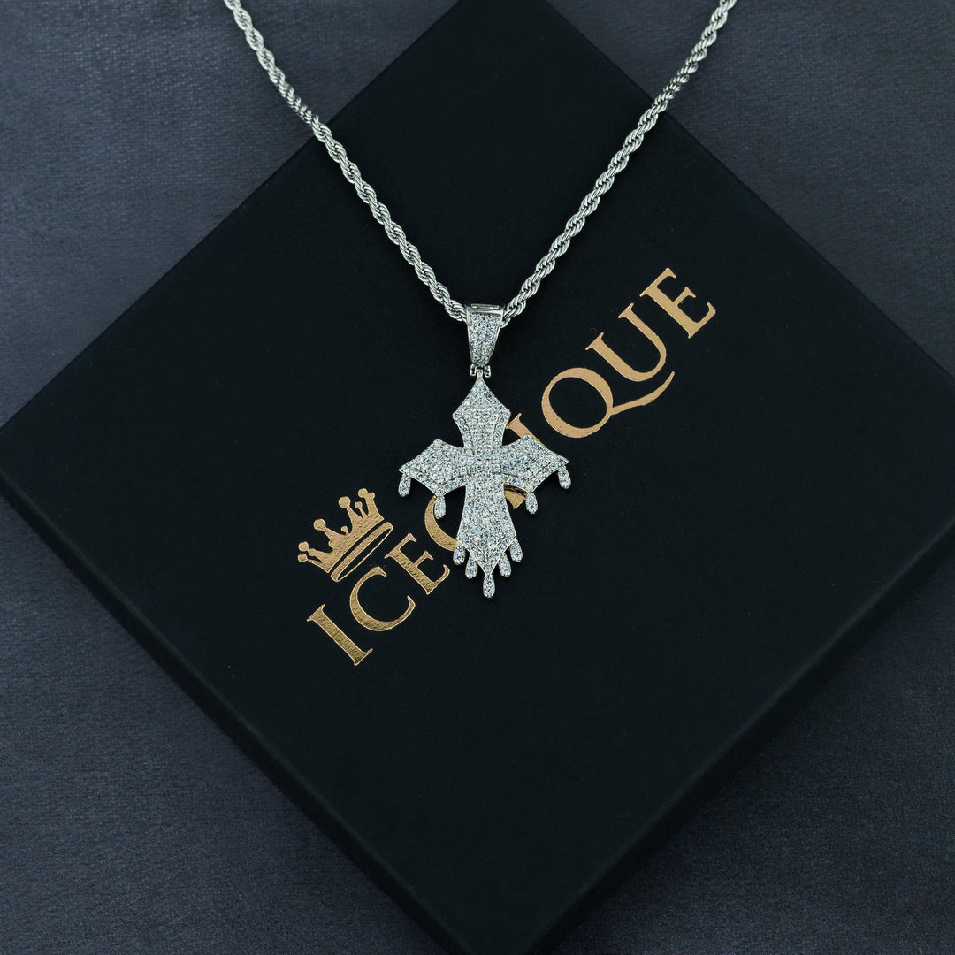 Dripping Cross Pendant - ICECLIQUE JEWELRY