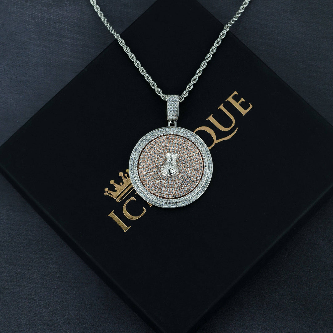 Spinning Money Bag Pendant - ICECLIQUE JEWELRY