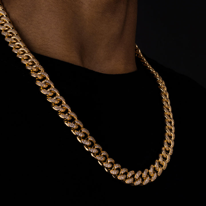 12mm Iced Cuban Chain - ICECLIQUE JEWELRY