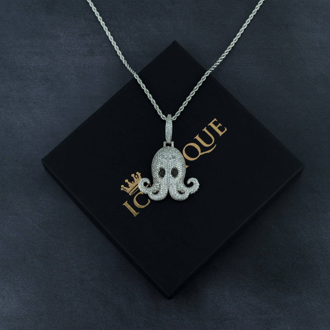 Iced Octopus Pendant w/ a Free Rope Chain - ICECLIQUE JEWELRY