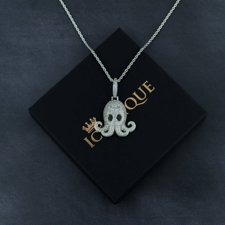 Iced Octopus Pendant w/ a Free Rope Chain - ICECLIQUE JEWELRY