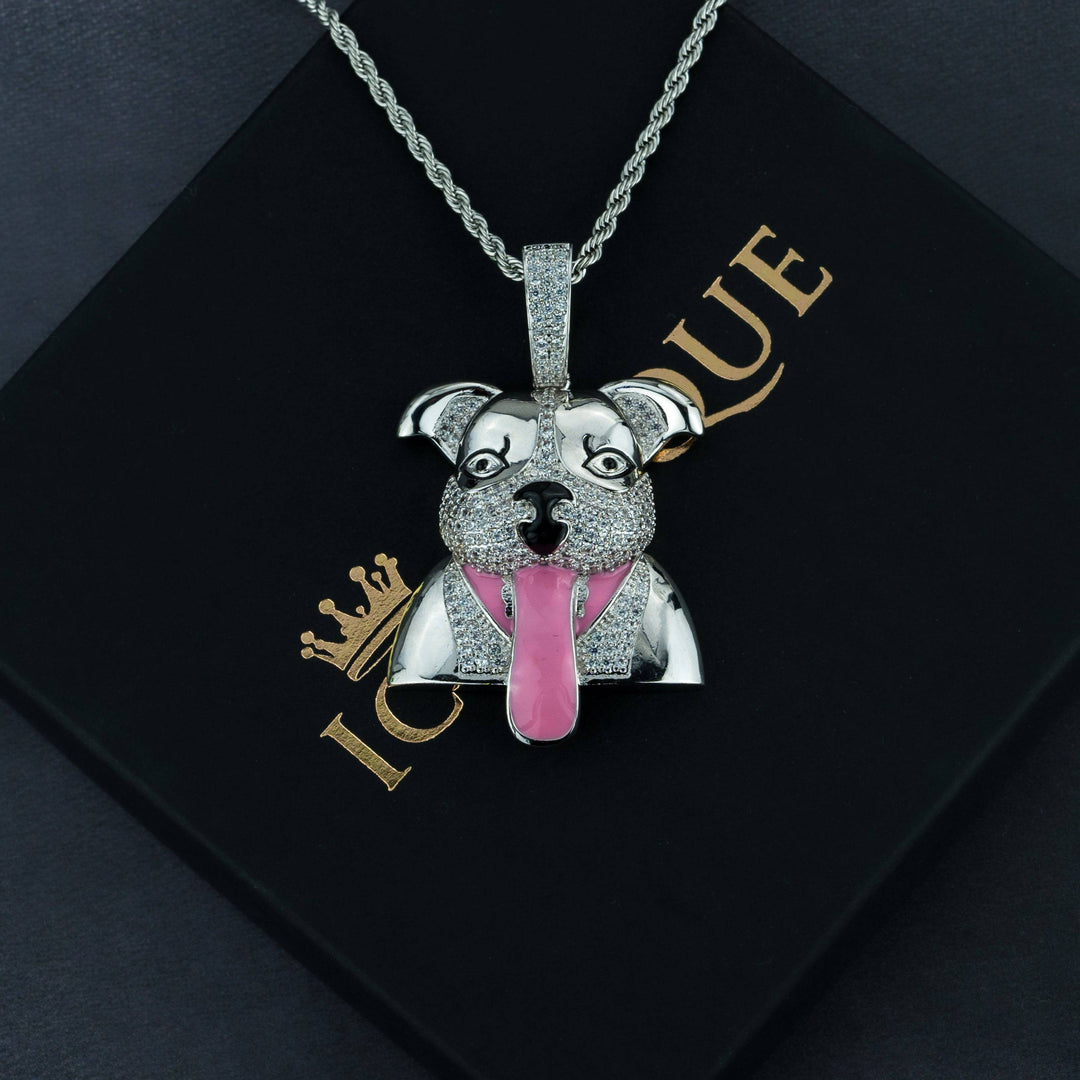 Iced Salivating Dog Pendant - ICECLIQUE JEWELRY