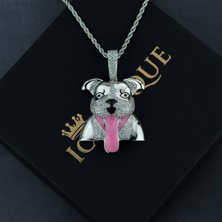 Iced Salivating Dog Pendant - ICECLIQUE JEWELRY