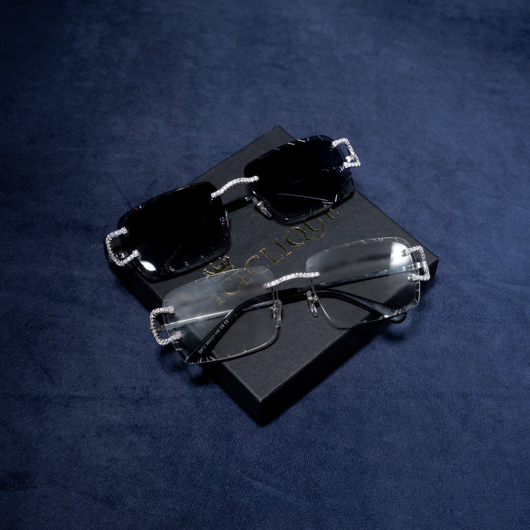 Iced Rimless Glasses - Moissanite & S925 - ICECLIQUE JEWELRY