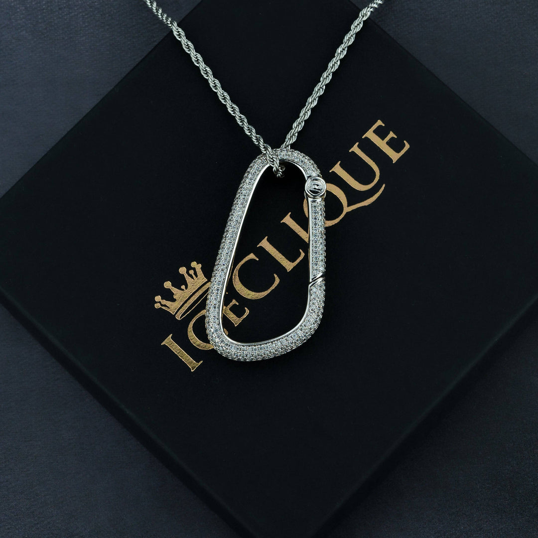 Iced Carabiner Pendant - ICECLIQUE JEWELRY