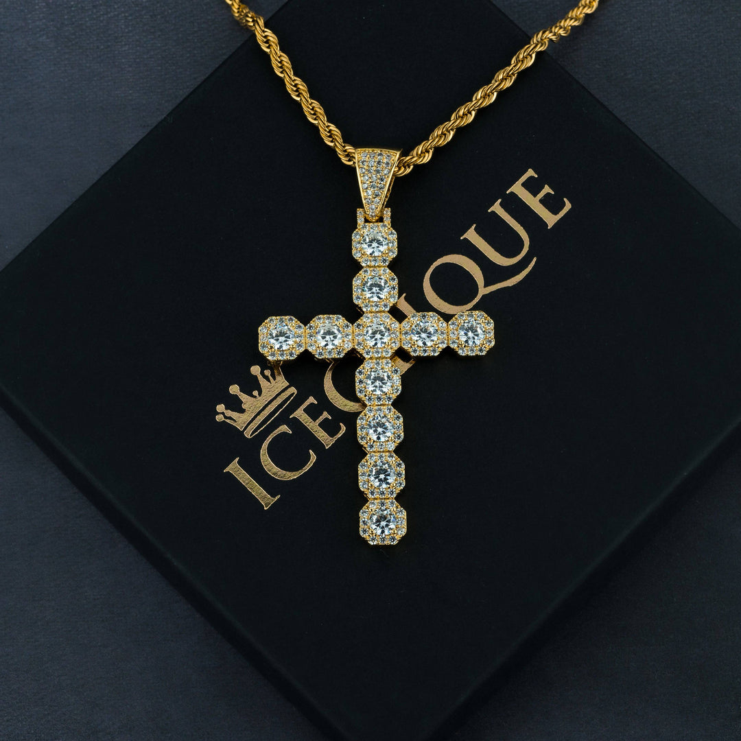 Tennis Cross Pendant - ICECLIQUE JEWELRY