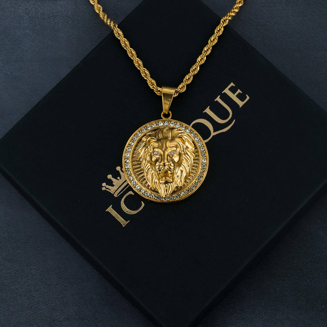 Lion Medallion Pendant - ICECLIQUE JEWELRY