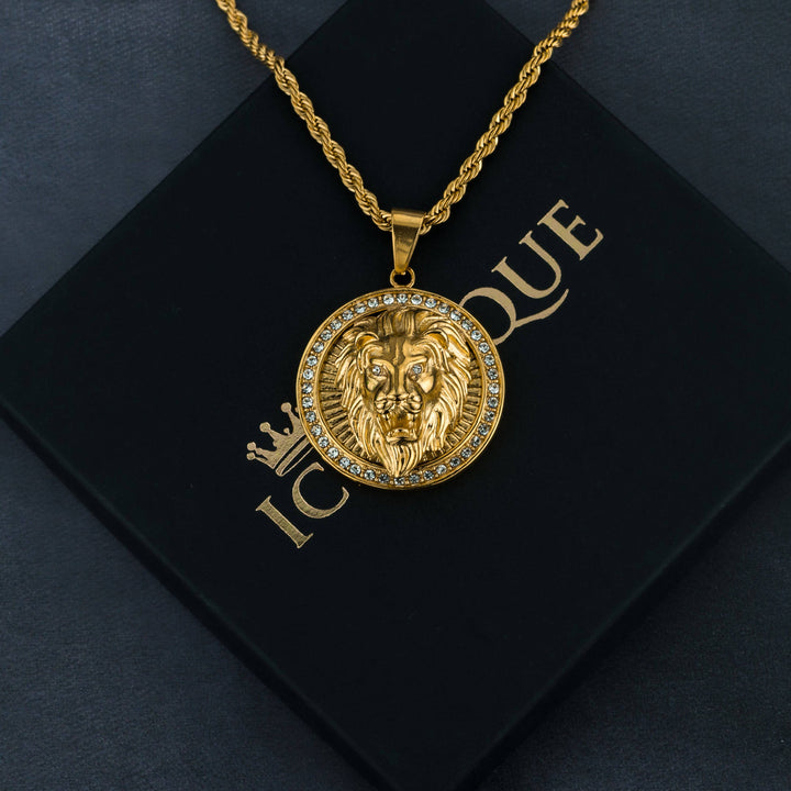 Lion Medallion Pendant - ICECLIQUE JEWELRY
