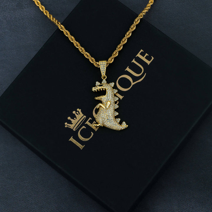 Iced Dinosaur Pendant - ICECLIQUE JEWELRY