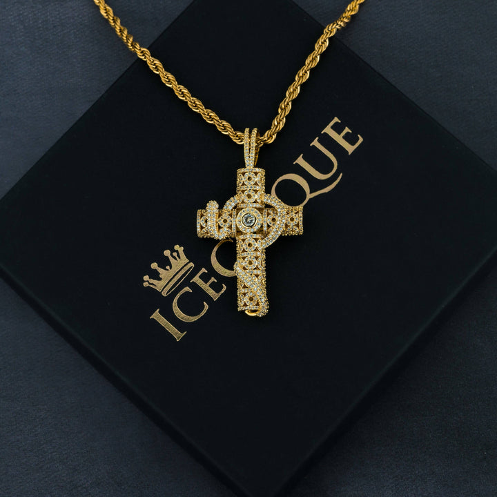 Snake Cross Pendant - ICECLIQUE JEWELRY