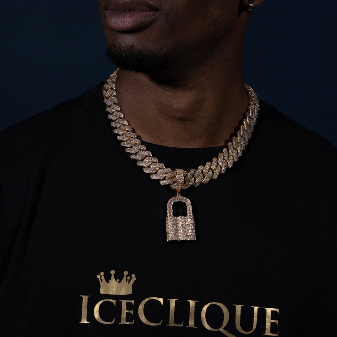 Iced Padlock Pendant - ICECLIQUE JEWELRY